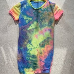 Girls Tie Dye Butterfly Tee Dress